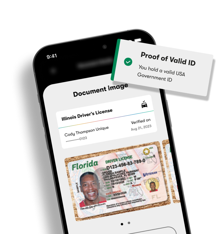 Proof of Valid ID. You hold a valid USA Government ID.
